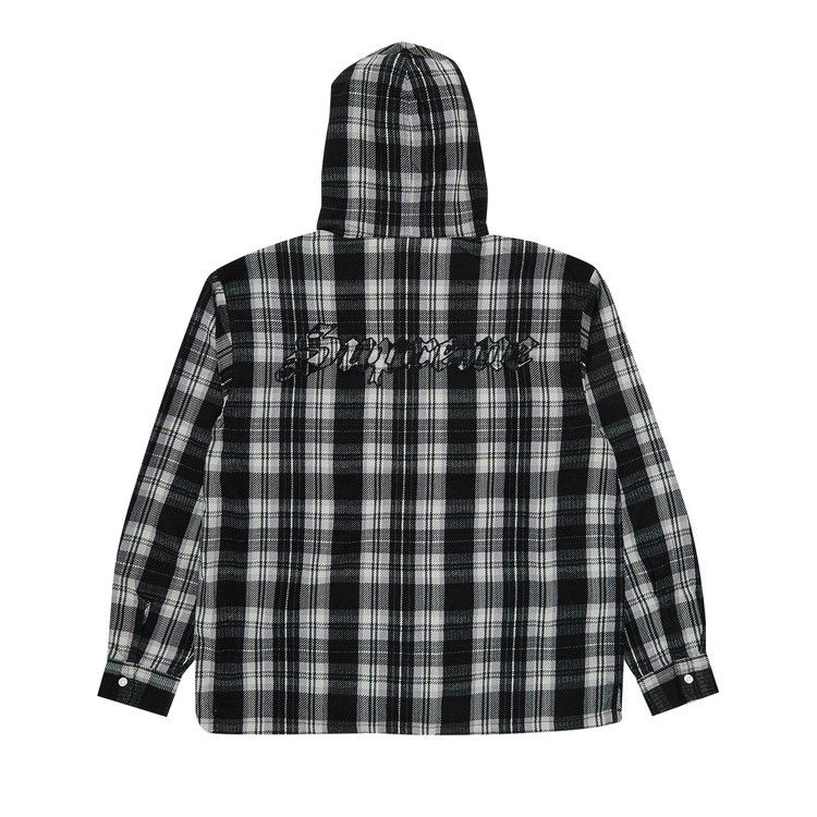 Supreme Printed Hooded Flannel Shirt 'Black'