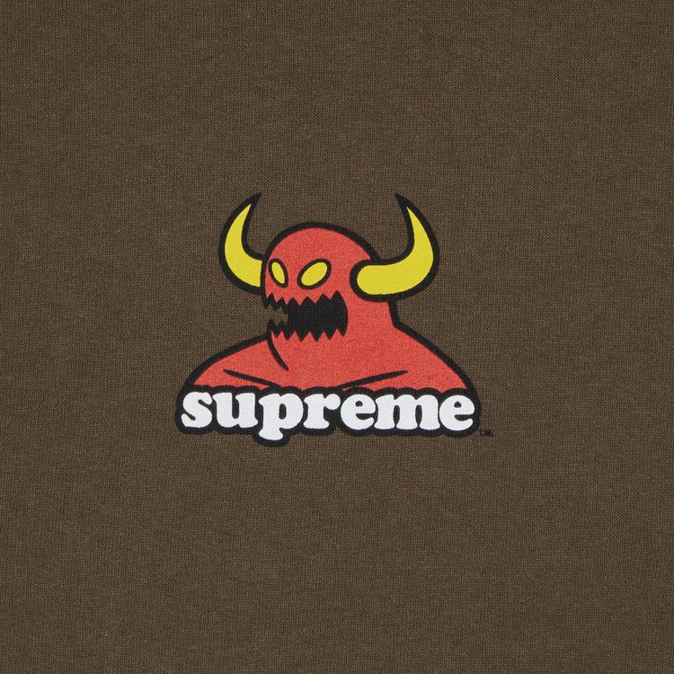 Supreme x Toy Machine Hooded Sweatshirt 'Dusty Brown'