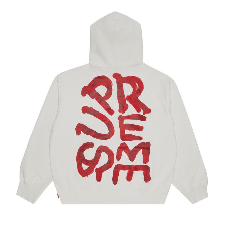 Supreme Paint Hooded Sweatshirt 'White'