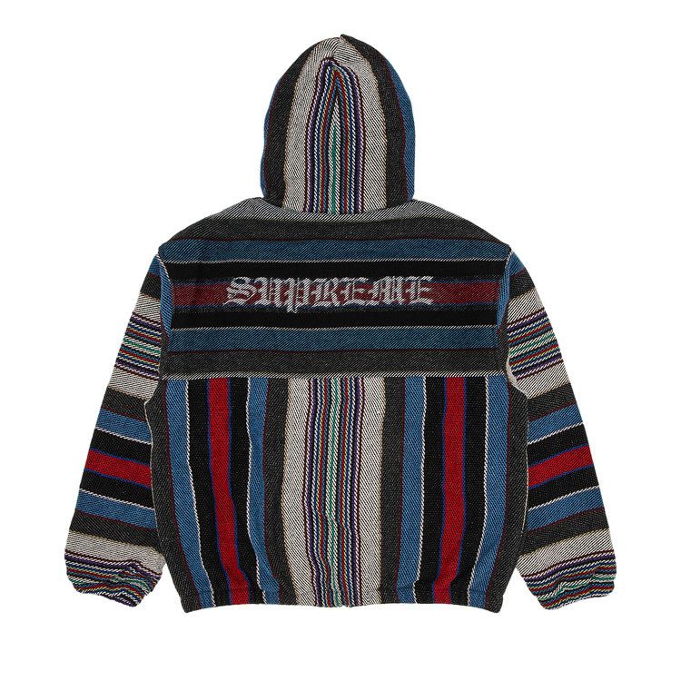 Supreme Woven Stripe Hooded Jacket 'Black'