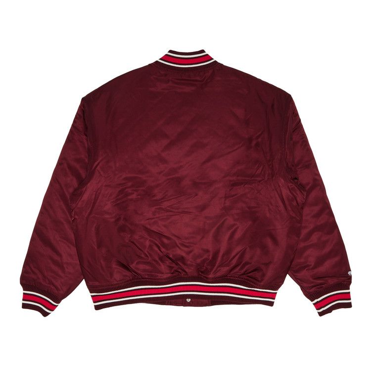 Supreme x Mitchell & Ness Camo Logo Varsity Jacket 'Burgundy'