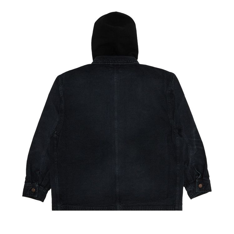 Supreme Worn Hooded Chore Coat 'Black'