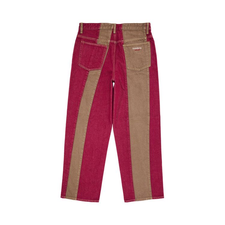 Supreme Paneled Stripe Baggy Jean 'Red'
