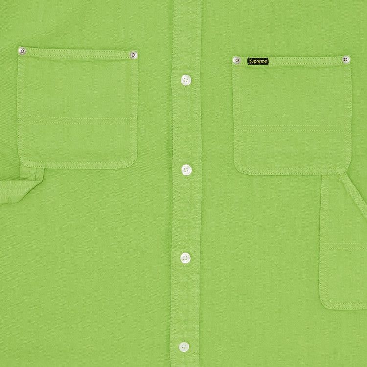Supreme Loose Fit Short-Sleeve Denim Painter Shirt 'Green'