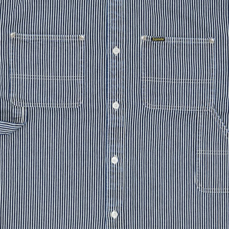 Supreme Loose Fit Short-Sleeve Denim Painter Shirt 'Stripe'