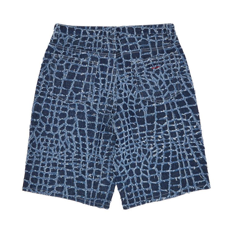 Supreme Frayed Croc Baggy Denim Short 'Indigo'
