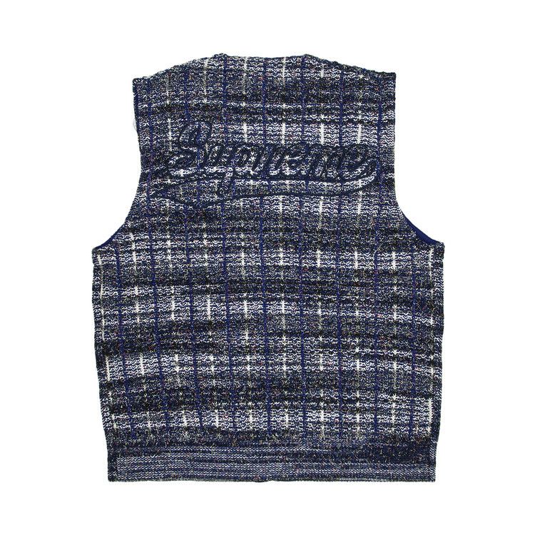 Supreme Speckled Zip Up Sweater Vest 'Blue'