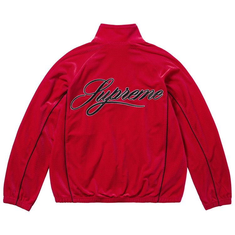 Supreme Velour Mesh Track Jacket 'Red'