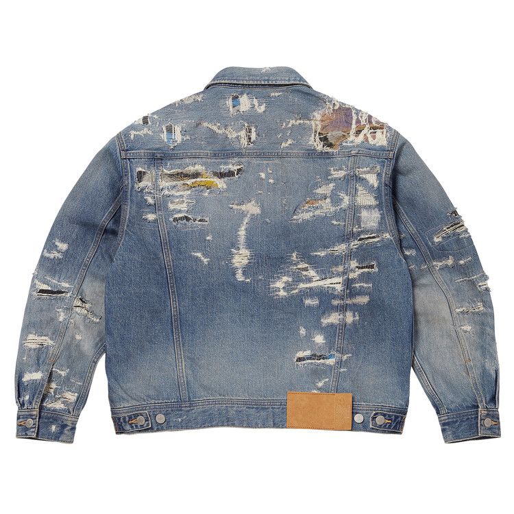 Supreme x MM6 Maison Margiela Distressed Selvedge Denim Trucker Jacket 'Washed Indigo'