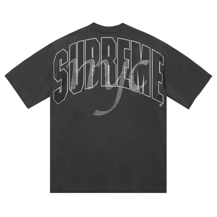 Supreme Rhinestone Script Short-Sleeve Top 'Black'