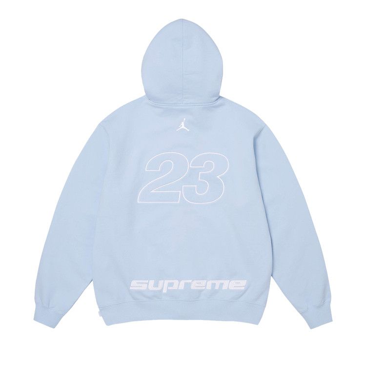 Supreme x Jordan Zip Up Hooded Sweatshirt 'Light Blue'