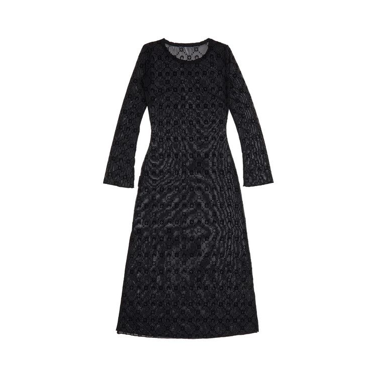 Marine Serre Moonogram Mesh Flock Tube Dress 'Black'
