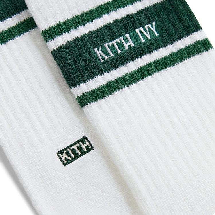 Kith Ivy For Wilson Stripe Logo Crew Socks 'White'