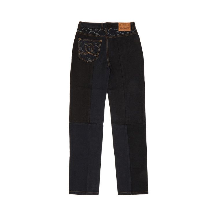 Marine Serre Regenerated Denim Straight Leg Pants 'Blue'
