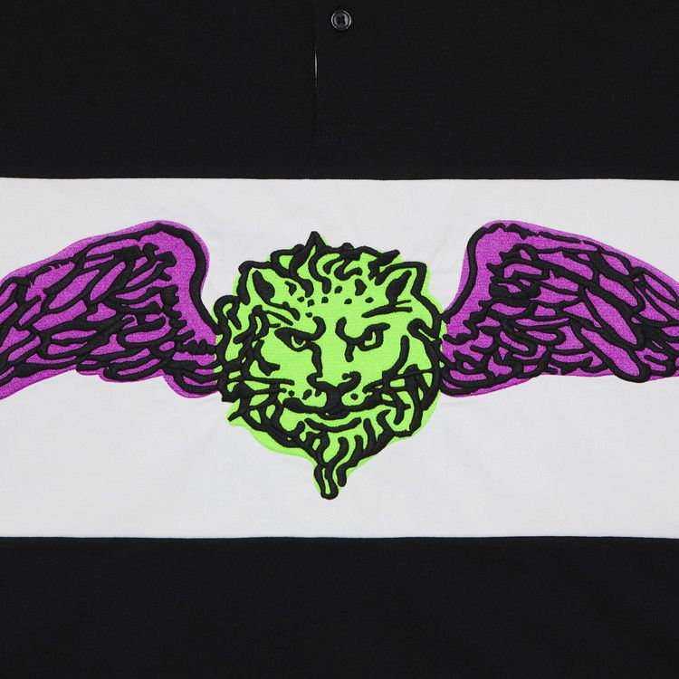 GOAT Embroidered Winged Lion Rugby Black/White