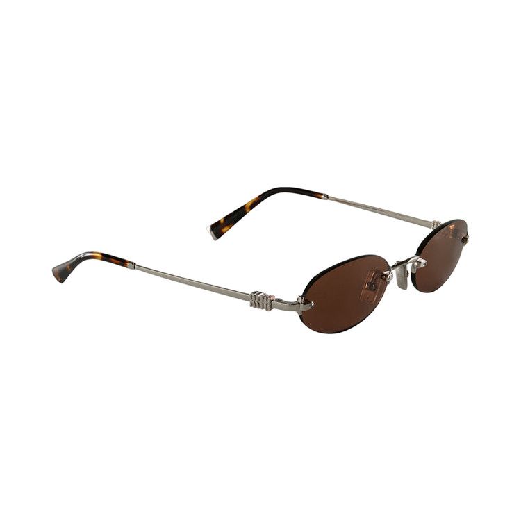 Miu Miu Oval Sunglasses 'Chocolate Brown'