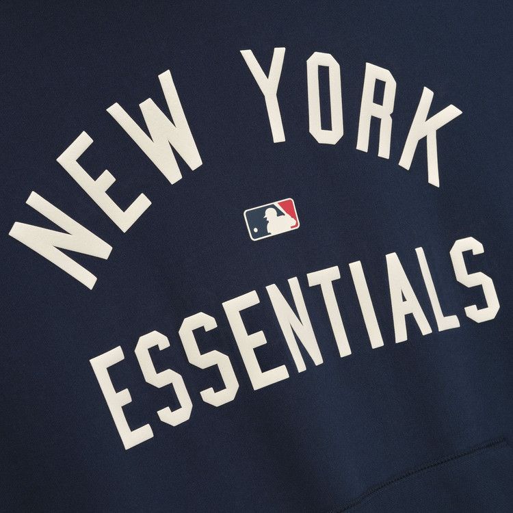 Fear of God Essentials Yankees Sport Hoodie 'Midnight Navy/Homstead Heather'