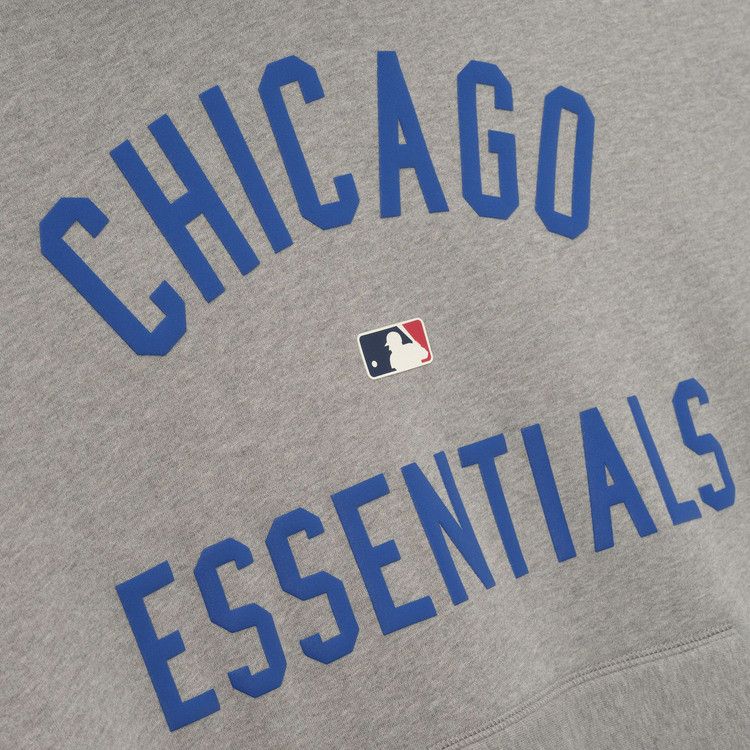 Fear of God Essentials Cubs Sport Hoodie 'Concrete Heather/Blue'