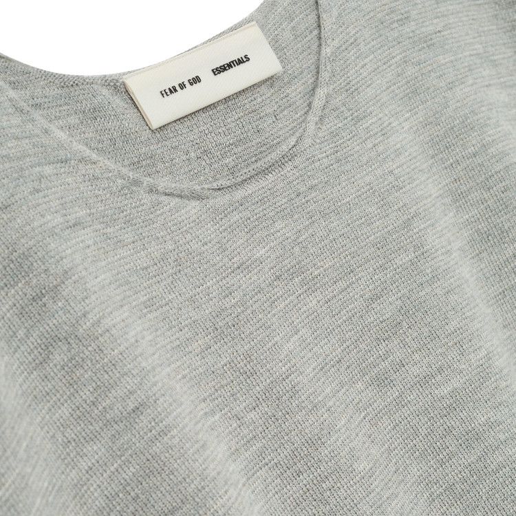 Fear of God Essentials Merino Long Sleeve Crewneck Sweater 'Concrete Heather'