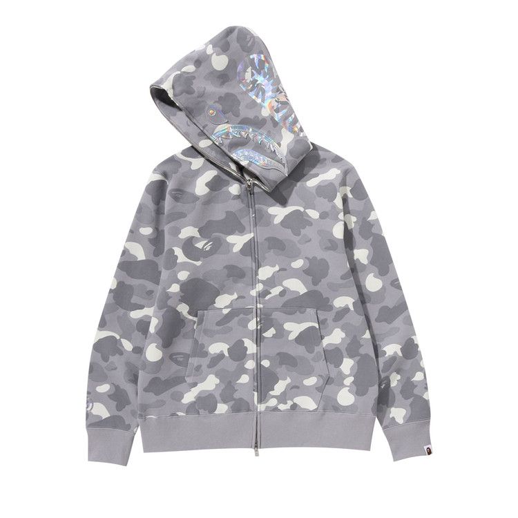 BAPE City Camo Shark Full Zip Hoodie 'Grey'