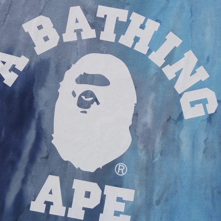 BAPE Ice Dye College Relaxed Fit Tee 'Blue'