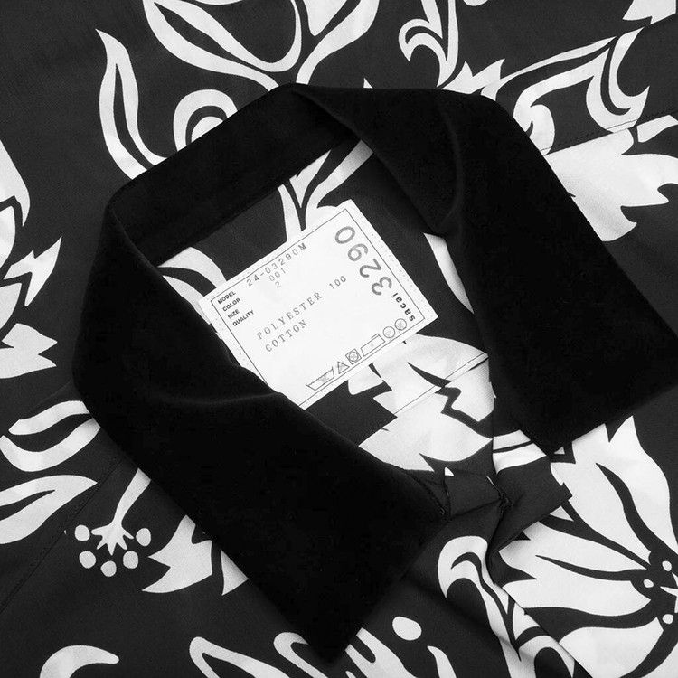 Sacai Floral Print Shirt 'Black'