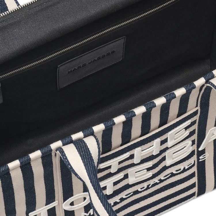 Marc Jacobs Stripe Canvas Large Tote Bag 'Blue Sea'