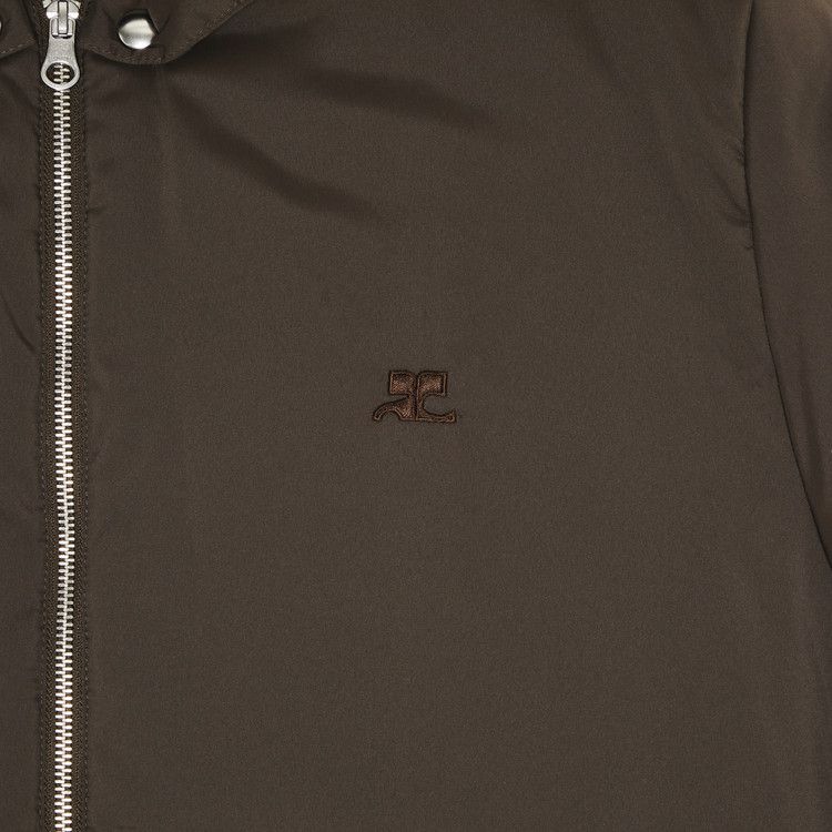 Courrèges AC Nylon Hooded Manteau 'Coffee'