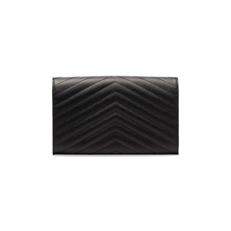 Saint Laurent Medium Matelassé Leather Wallet On Chain 'Nero'