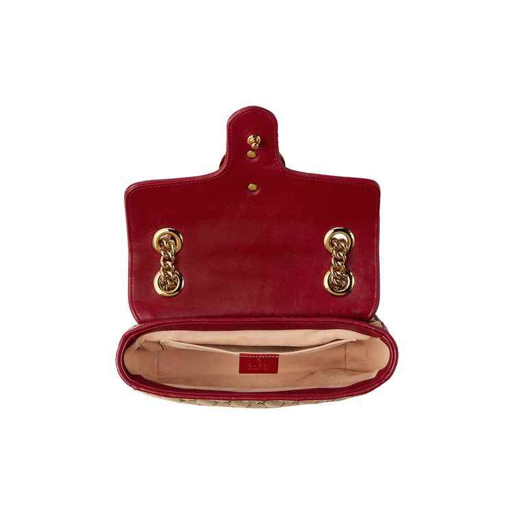 Gucci GG Marmont Mini Bag 'Beige/Ebony/New Cherry Red'