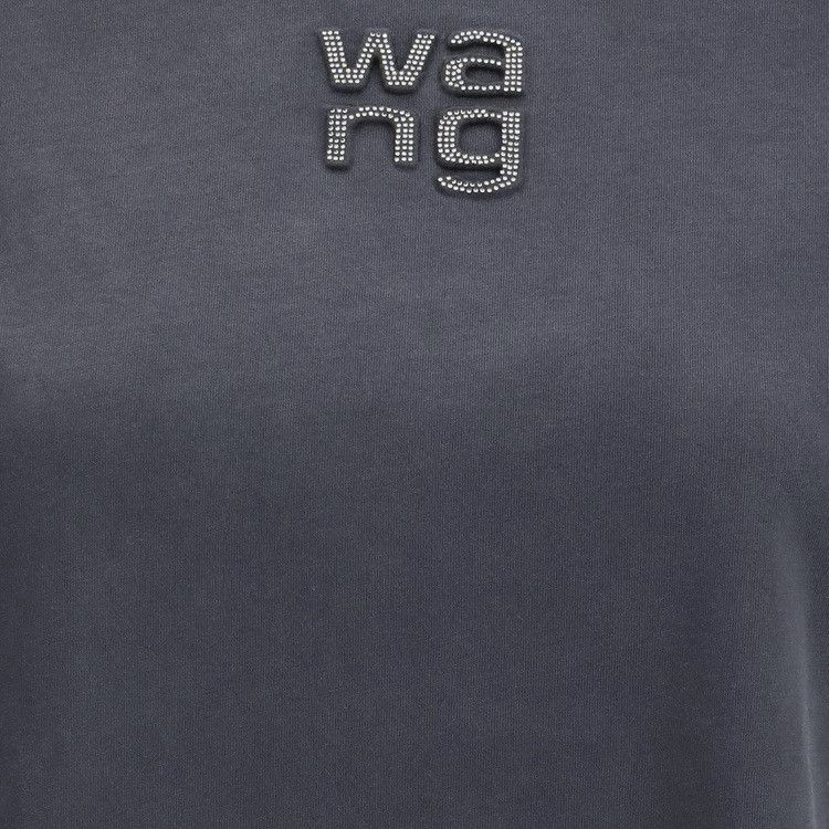 Alexander Wang Shrunken Tee with Hotfix Logo 'Washed Black'