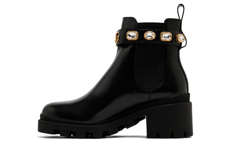 Gucci Wmns Leather Ankle Boot 'Belt - Black'