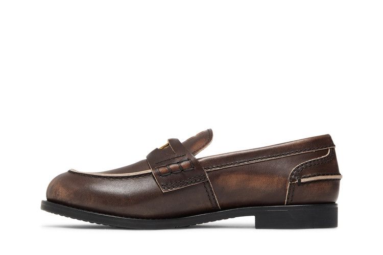 Miu Miu Wmns Vintage Effect Penny Loafer 'Ebony'
