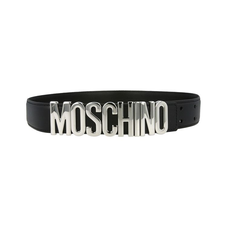 Moschino Calf Leather Logo Belt 'Black'