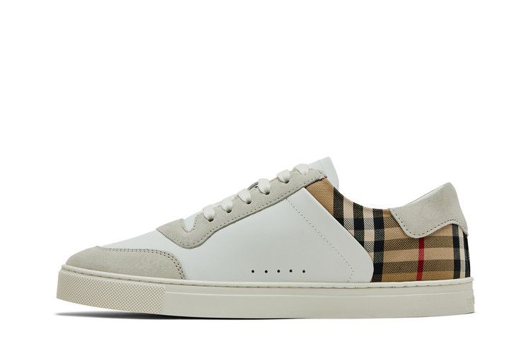 Burberry Check Panelled Sneakers 'Natural White Archive Beige'
