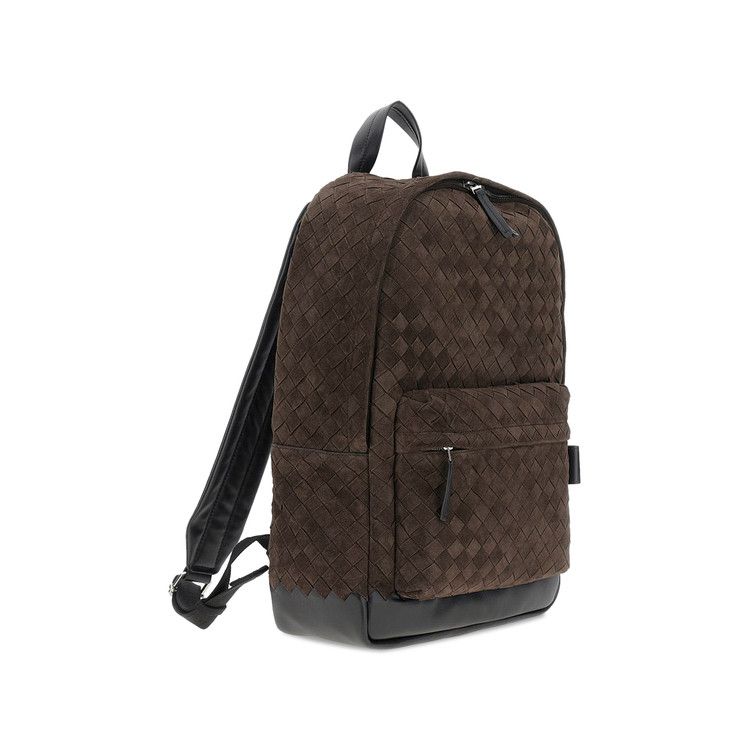 Bottega Veneta Intrecciato Suede Backpack 'Fondant/Black/Silver'