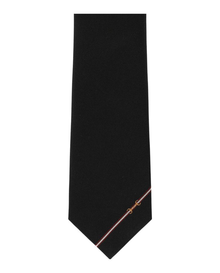 Gucci Horsebit Silk Jacquard Tie 'Black'