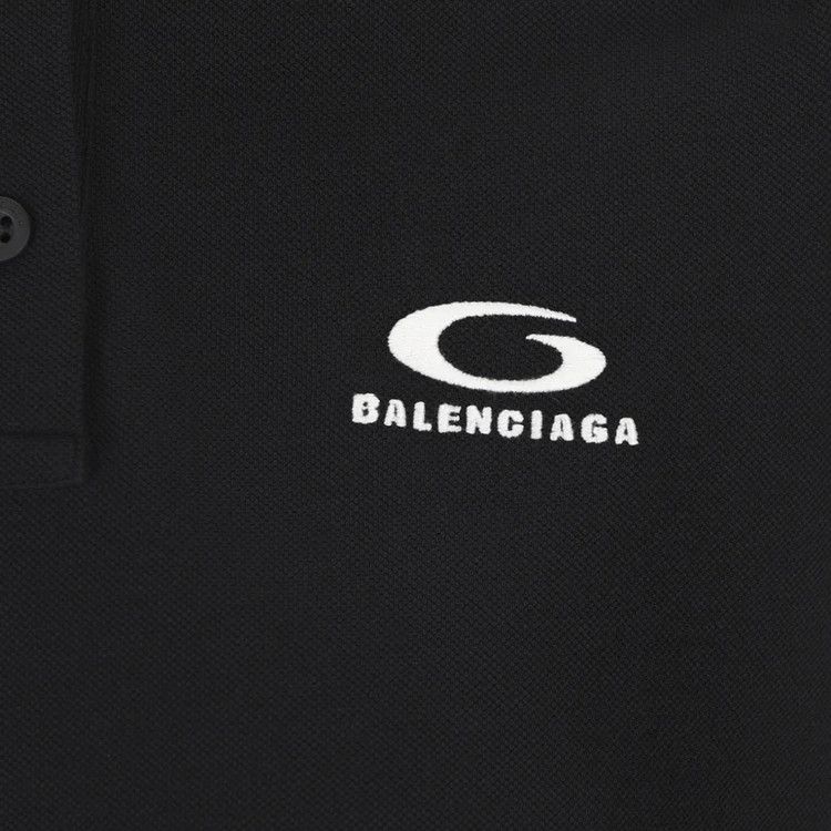 Balenciaga Short-Sleeve Polo T-Shirt 'Black/White'