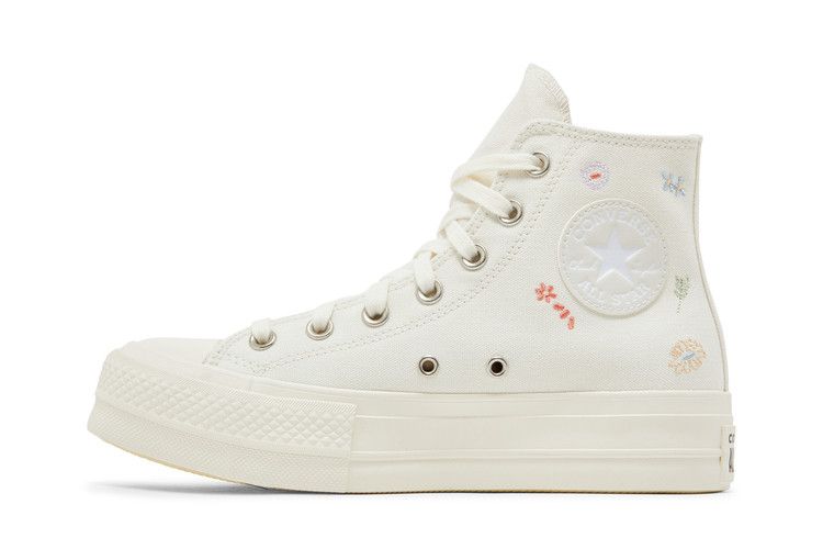 Converse Wmns Chuck Taylor All Star Lift Platform 'Embroidered Floral - Egret'