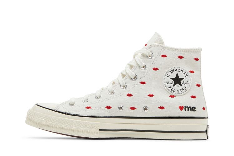Converse Chuck 70 Embroidered Lips High 'Love Me - Vintage White'