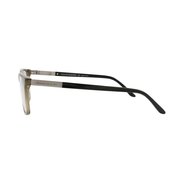 Alexander McQueen Square-Frame Acetate Optical Frames 'Green Silver Transparent'