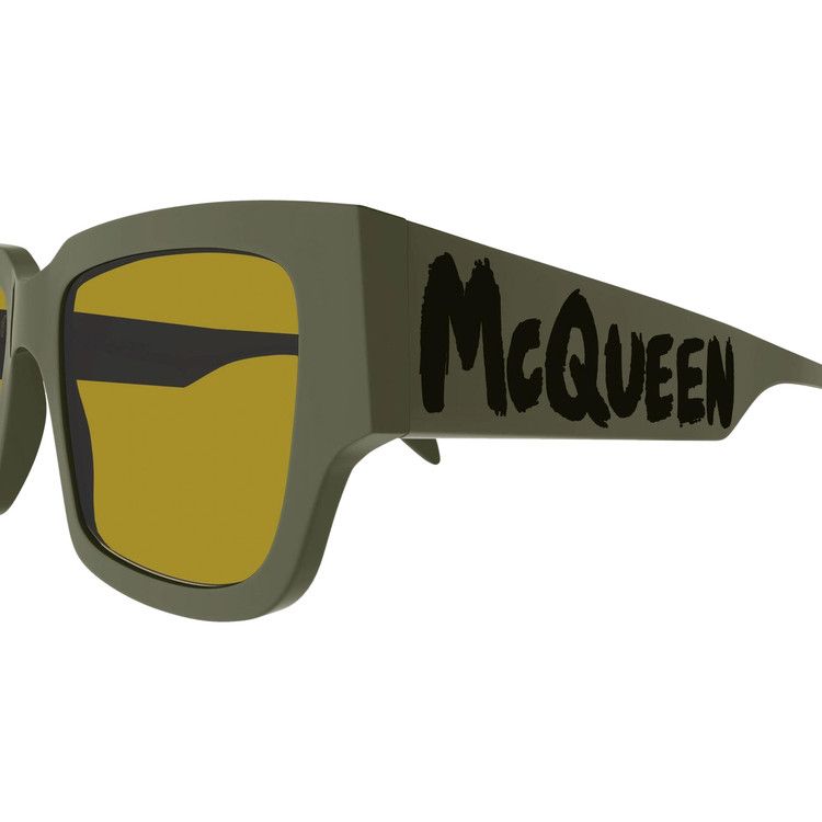 Alexander McQueen Square Sunglasses 'Green/Yellow'