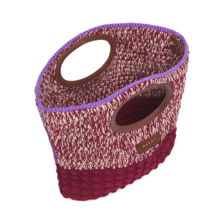 Marni Knitted Clutch Handbag 'Wine/Peachskin'