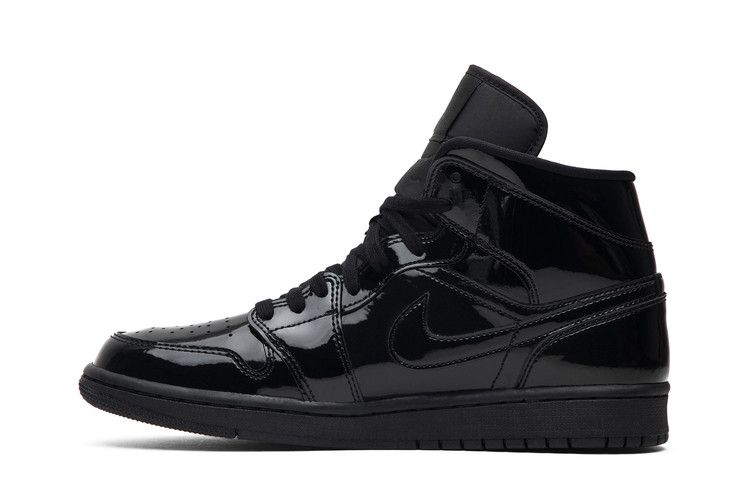 Wmns Air Jordan 1 Mid Patent SE 'Triple Black'