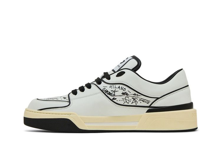 Dolce & Gabbana New Roma Low 'Allover Graffiti - White'