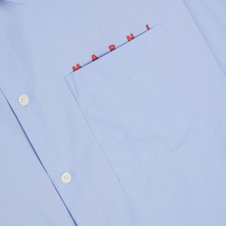 Marni Logo Popeline Shirt 'Iris Blue'
