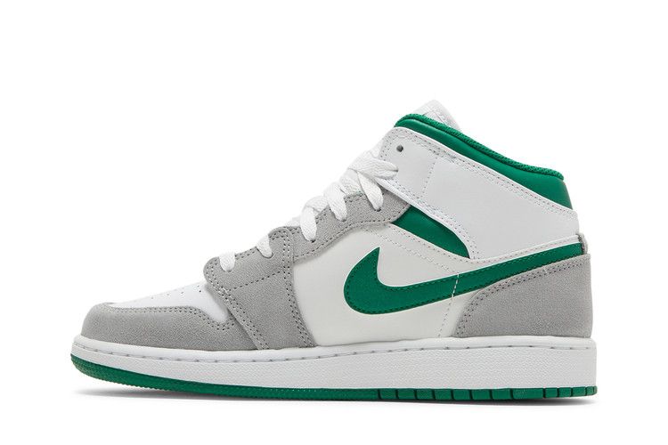 Air Jordan 1 Mid SE GS 'Grey Pine Green'