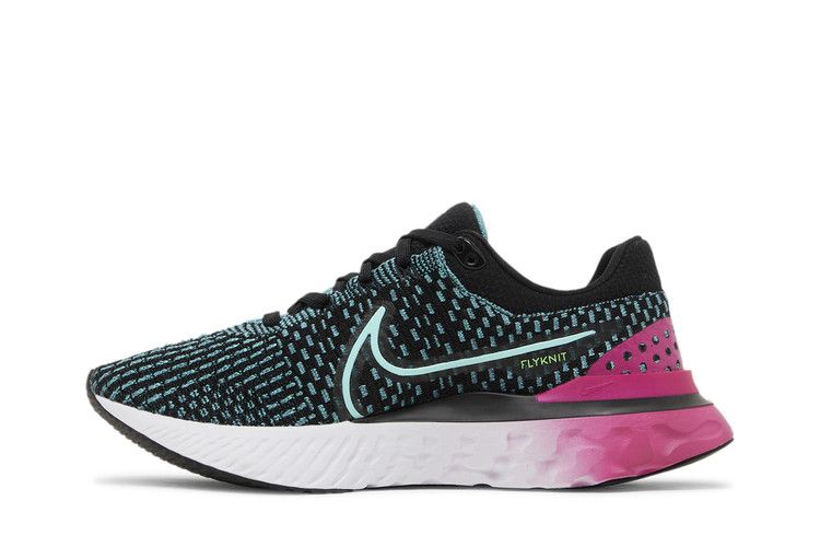 Nike Wmns React Infinity Run Flyknit 3 'Black Pink Prime Dynamic Turquoise'