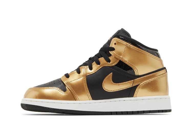 Air Jordan 1 Mid SE GS 'Metallic Gold Black'