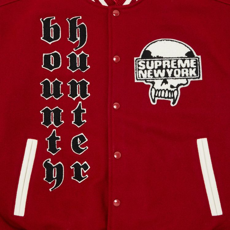 Supreme x Bounty Hunter Varsity Jacket 'Red'